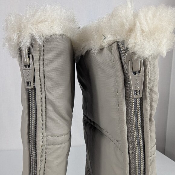 Vintage 80s 90s Fur Lined Gray Heeled Winter Boots Boundary Waters Womens Size 7 - Picture 8 of 16
